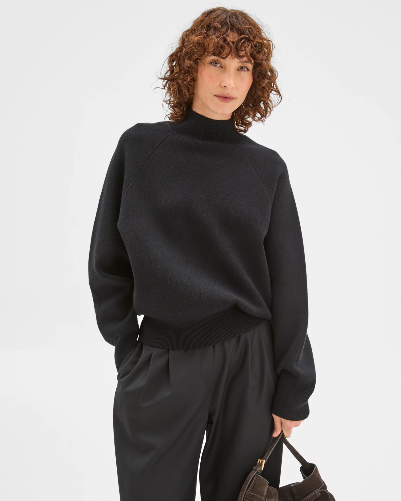 Preview Raglan Detail High Neck Jumper - Black 2 of 6