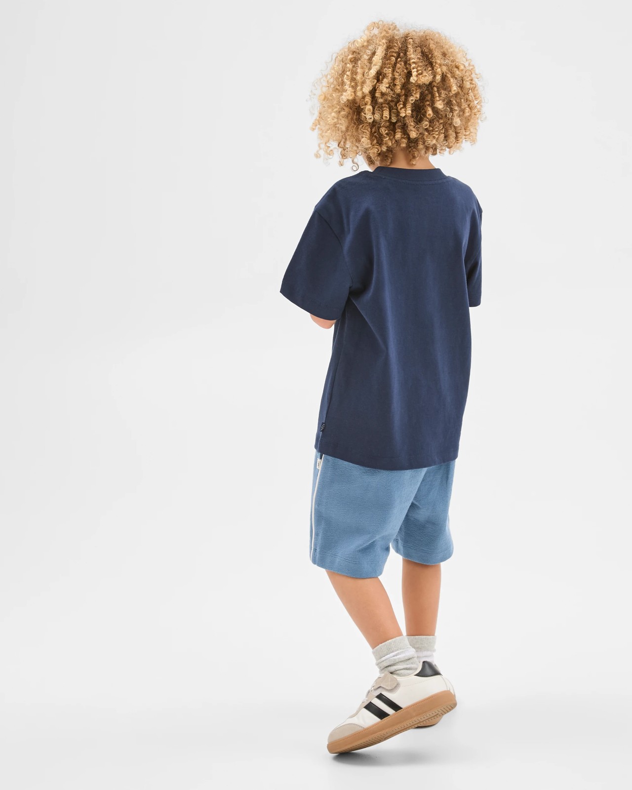 Australian Cotton Slub Jersey Shorts - Blue 3 of 5