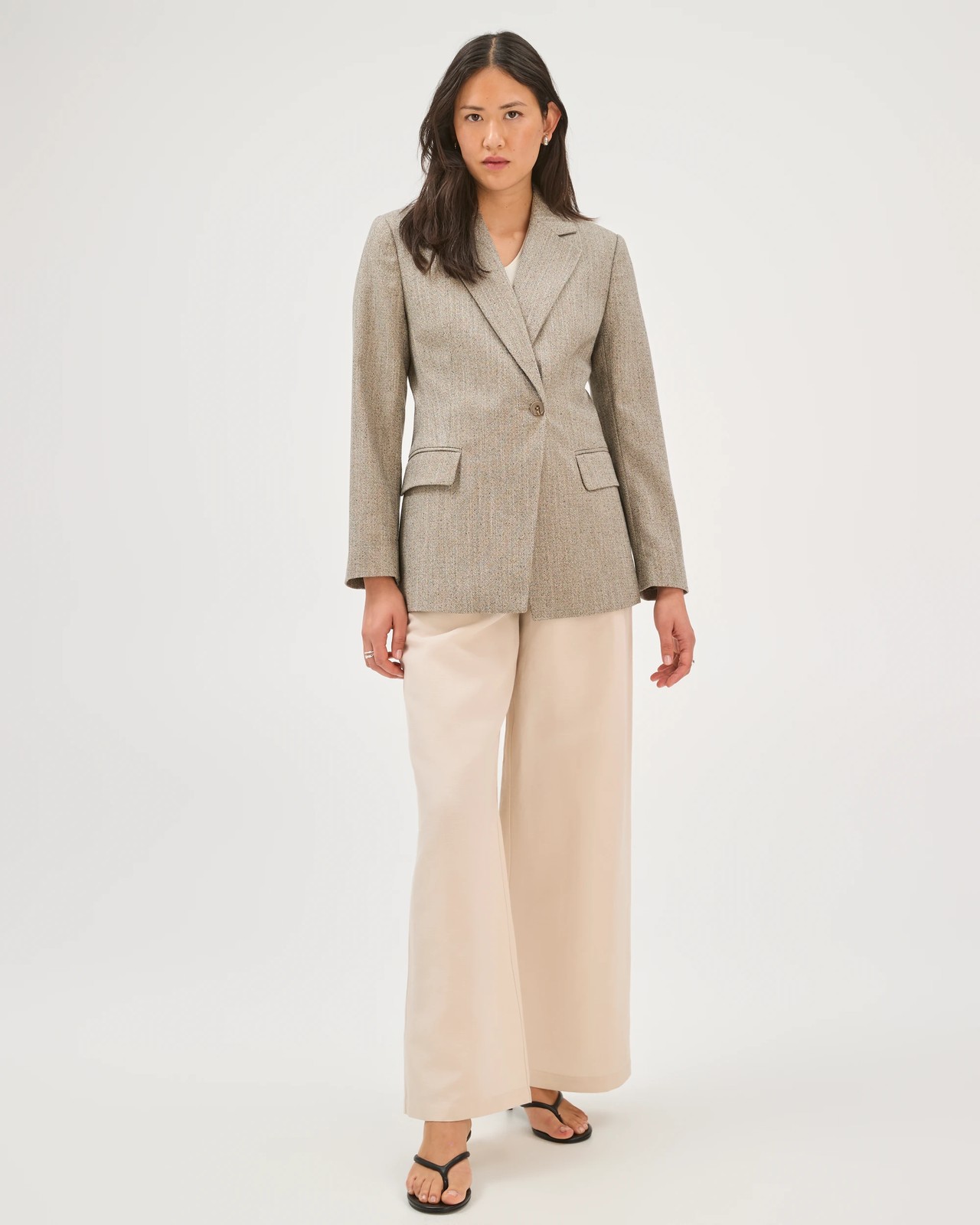 Preview Asymmetrical Herringbone Blazer 5 of 6