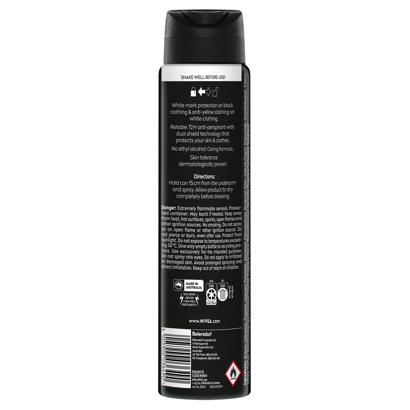 Nivea Men Black & White Invisible Original Anti-Perspirant Aerosol Deodorant 250mL 3 of 6