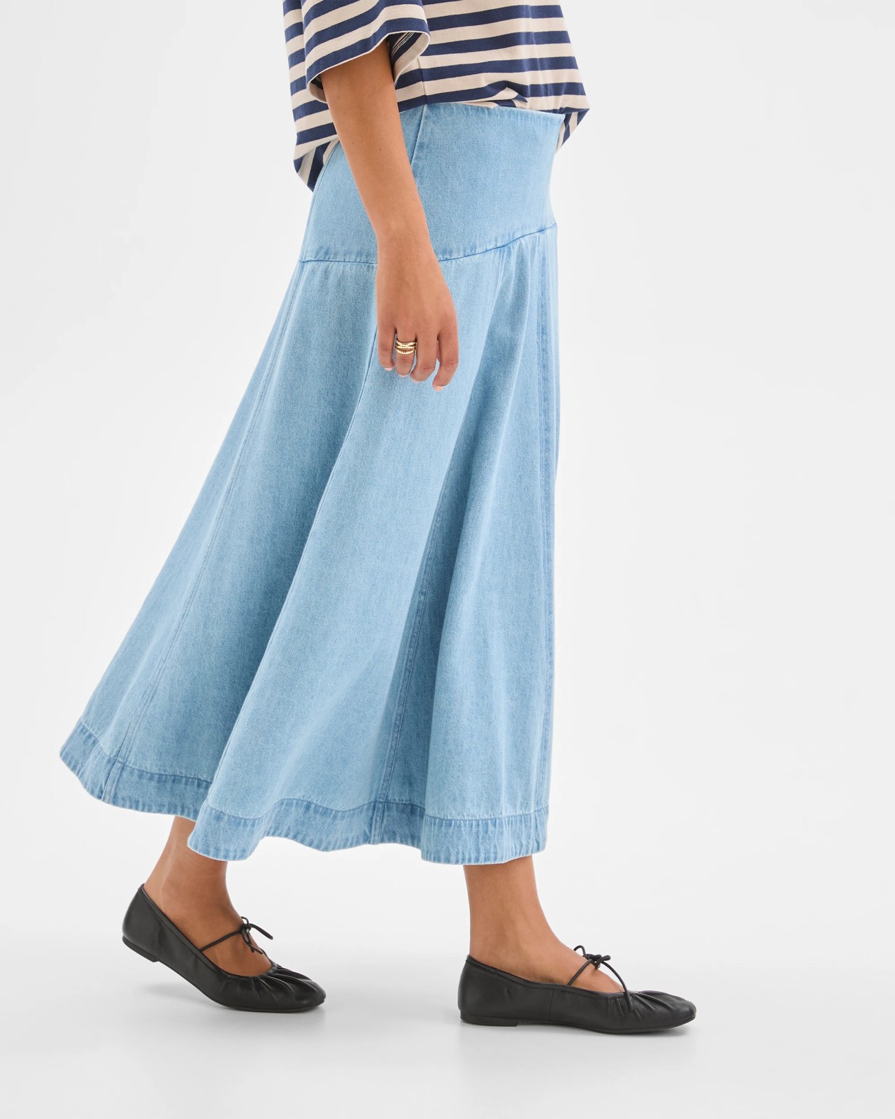 Panelled Denim Maxi Skirt 4 of 5