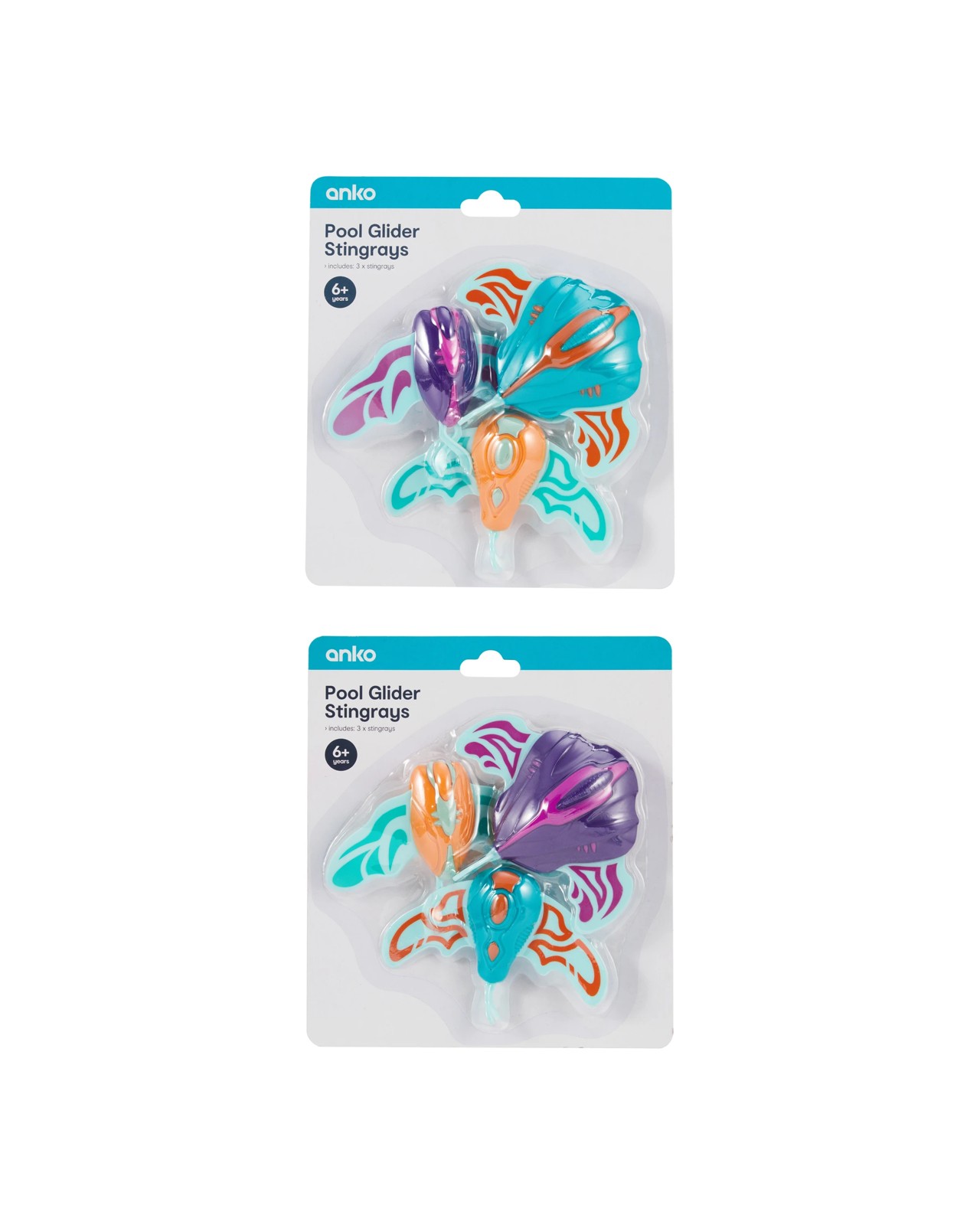 Anko 3 Pack Pool Glider Stingrays - Assorted 5 of 6