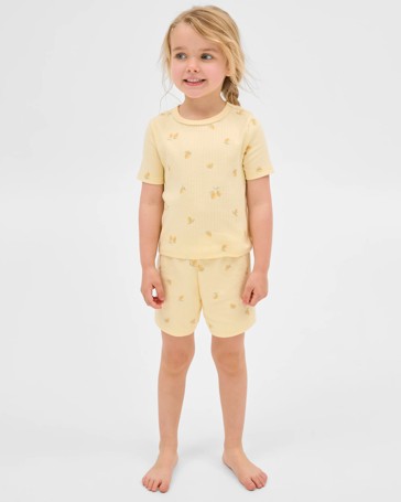 Australian Cotton Younger Girls Pointelle Short Pyjama Set