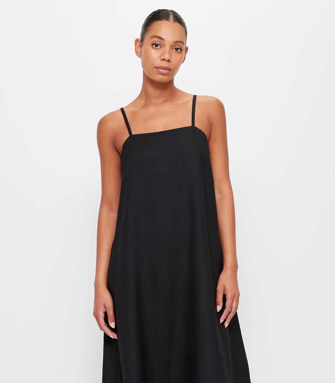 Linen Blend Strappy Midi Dress - Preview | Target Australia
