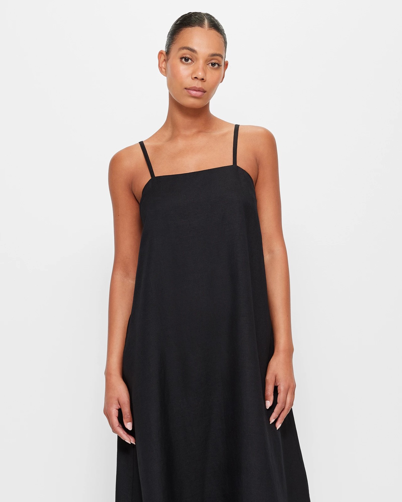 Linen Blend Strappy Midi Dress - Preview | Target Australia