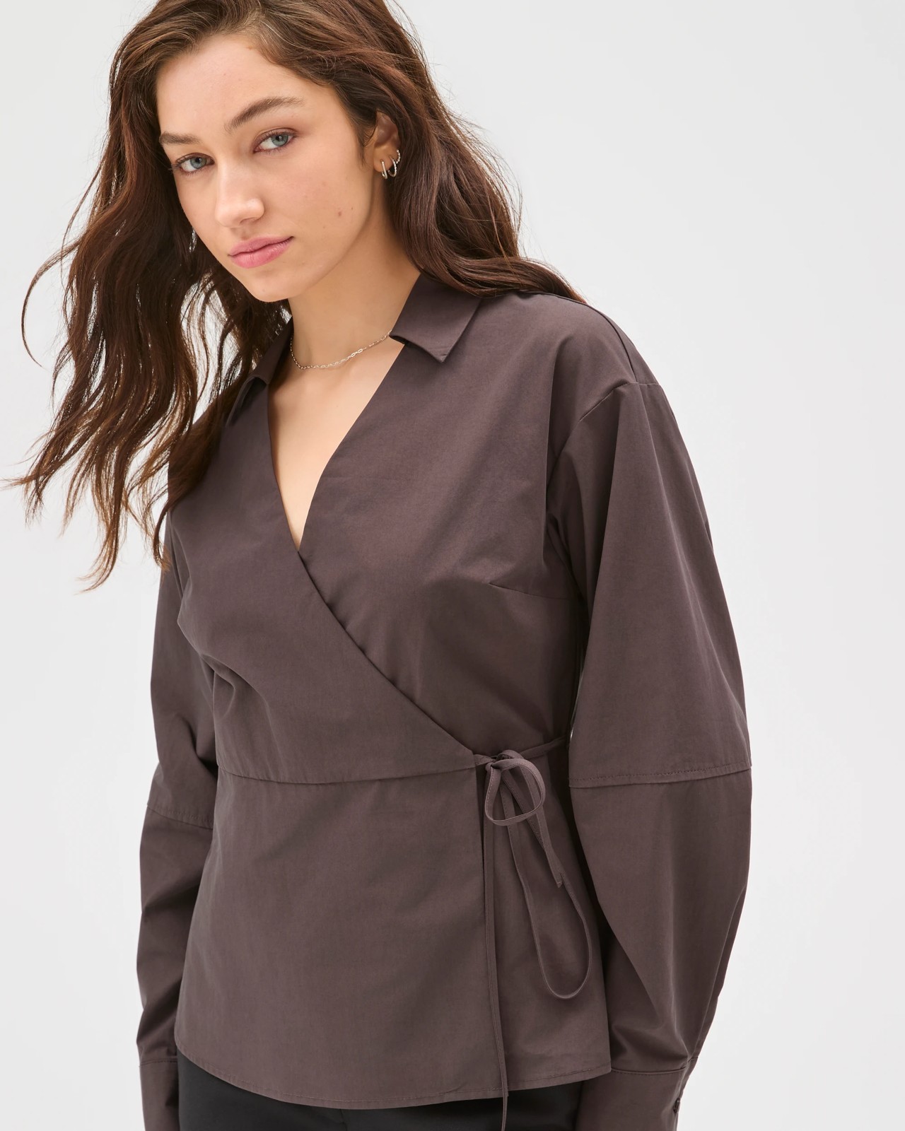 Lily Loves Australian Cotton Wrap Poplin Shirt - Truffle 5 of 5