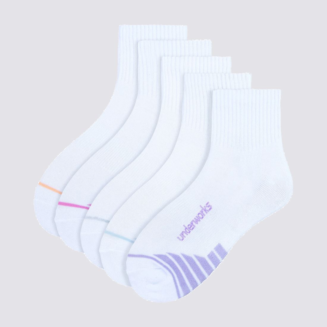 Underworks 5 Pack Sport Quarter Crew Socks White Target Australia