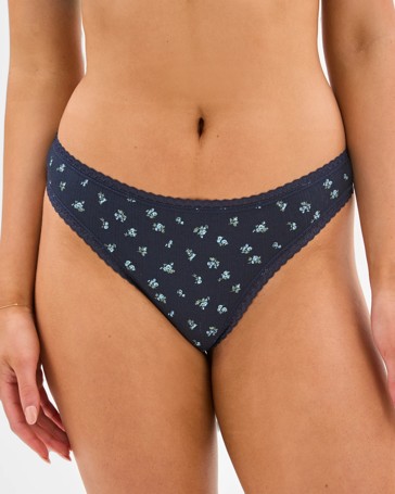 Lily Loves Australian Cotton 3 Pack Pointelle G-String Briefs