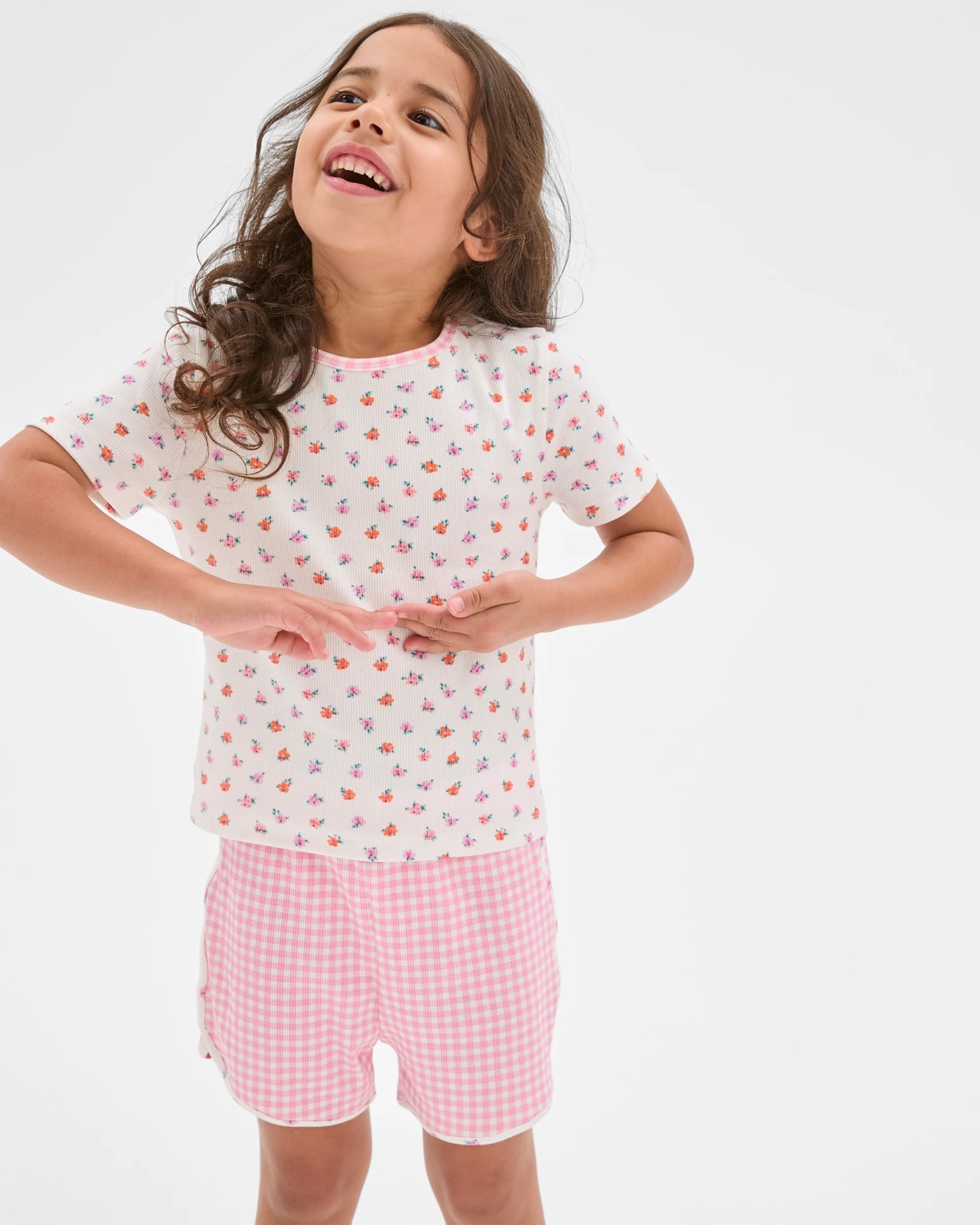 Australian Cotton Top and Dolphin Hem Shorts Pyjama Set - Florals 2 of 5