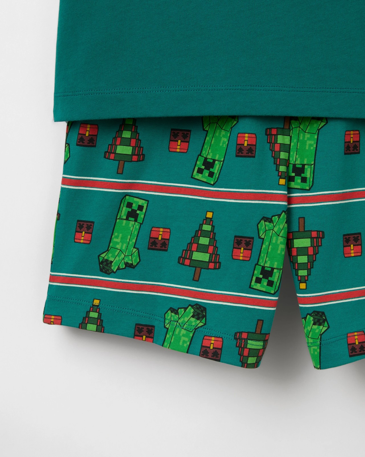 Licensed Minecraft Australian Cotton Older Boys Oversized Knit Christmas Pyjama Set 3 of 3