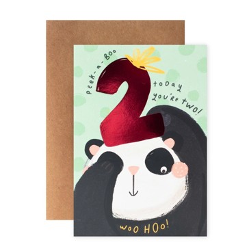 Connections from Hallmark 2nd Birthday Card - Peek-a-Boo Panda
