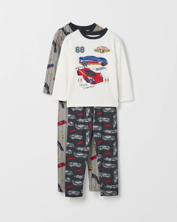 Hot Wheels Australian Cotton 2 Pack Younger Boys Pyjama Set