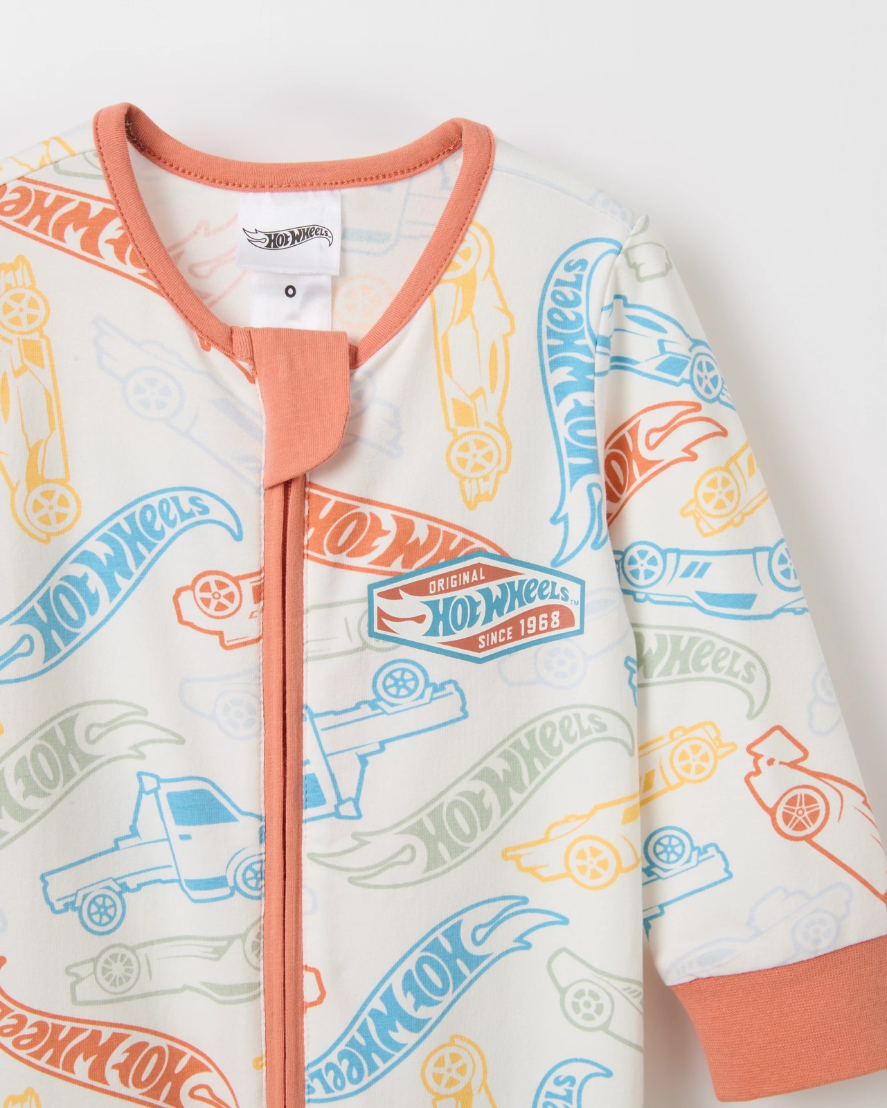 Hot Wheels Organic Cotton Zip Baby Coverall 2 of 2