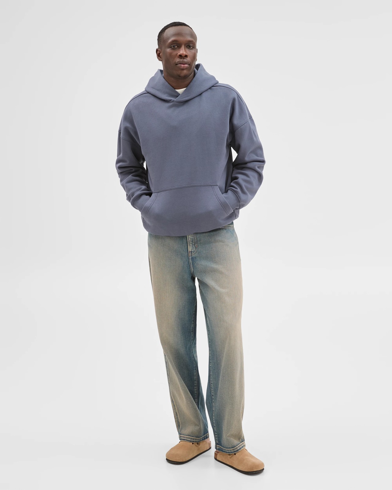 Commons Australian Cotton Blend Heavyweight Oversized Hoodie - Ombre Blue 3 of 5