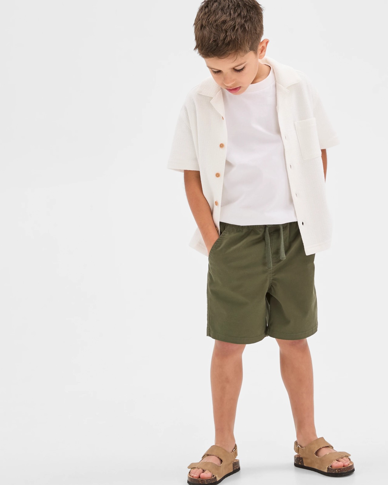Pull On Woven Shorts - Khaki 2 of 6