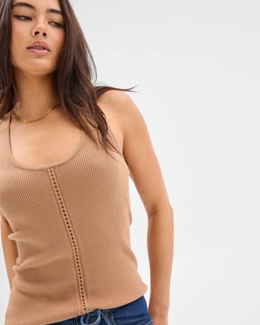 Stitch Detail Knit Tank Top - Lily Loves