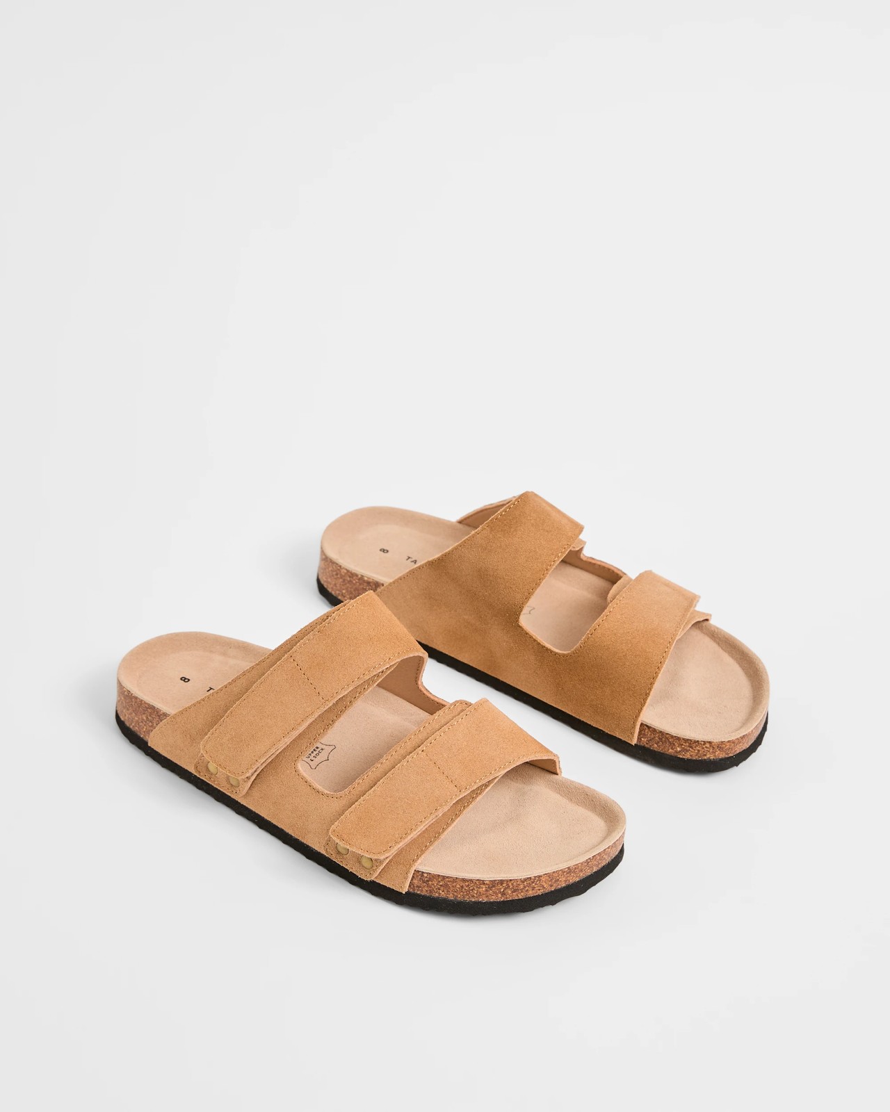 Adjustable Suede Leather Moulded Cork Sandals 2 of 3