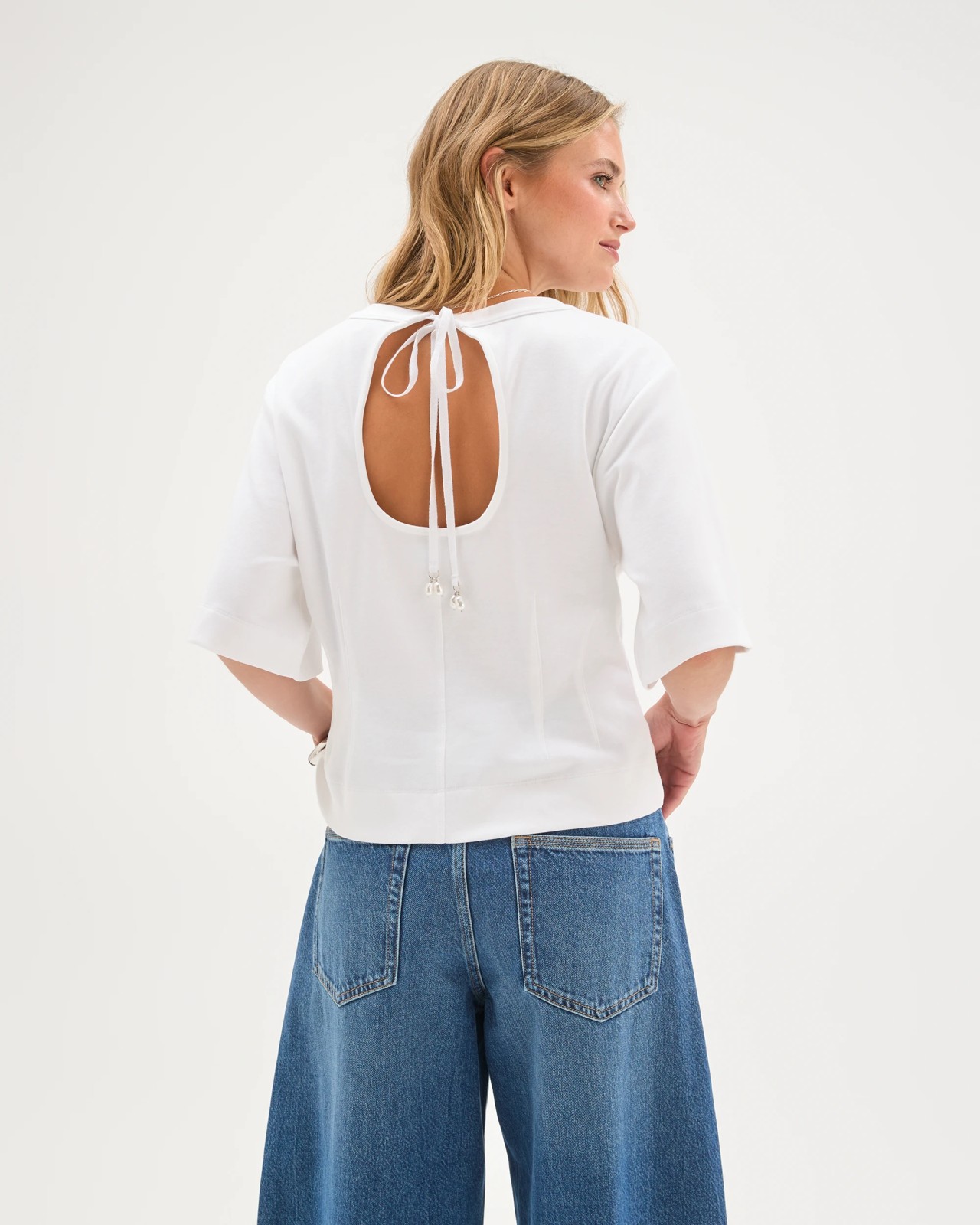 Lily Loves Open Back Tee - White 6 of 6