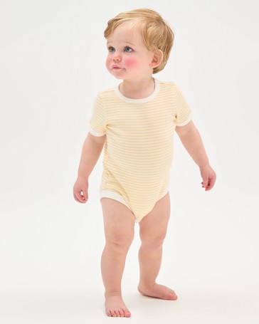 Baby Organic Cotton 5 Pack Ringer Rib Bodysuits