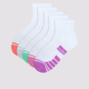 Kids Cushioned Sport Quarter Crew Socks 5 Pack - Underworks product image