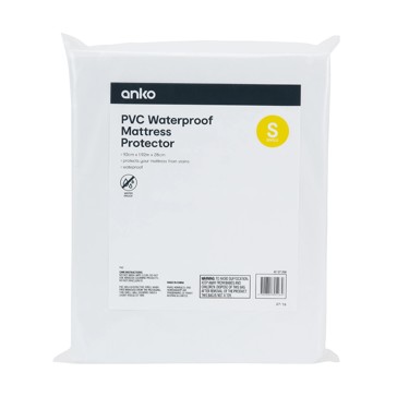 PVC Waterproof Mattress Protector, Single Bed - Anko