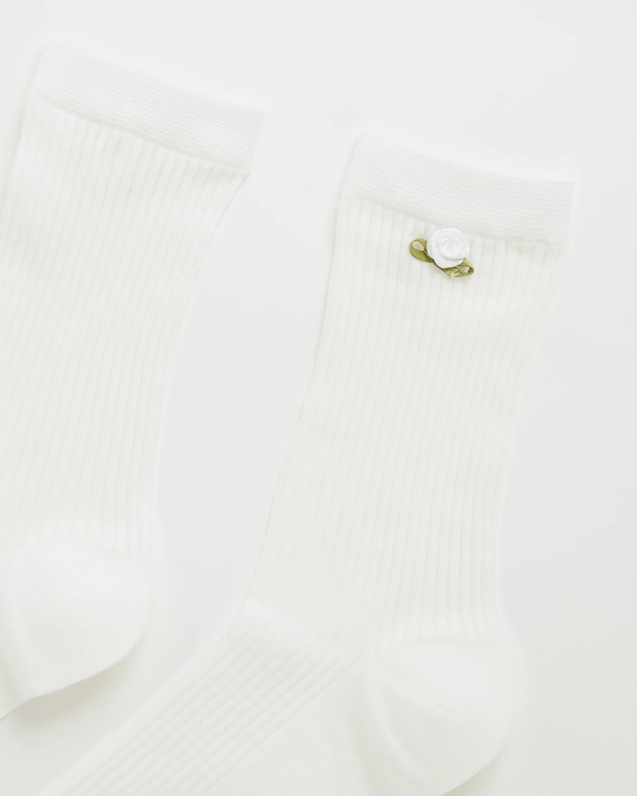 Australian Cotton Blend Rosette Trim Pointelle Crew Socks 2 of 3