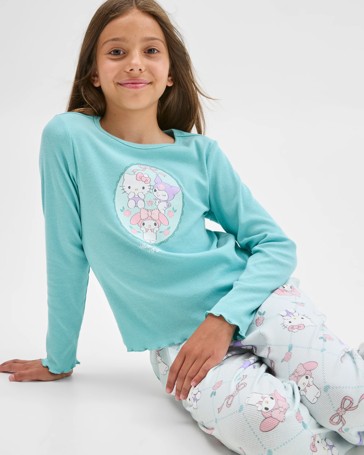 Hello Kitty Australian Cotton Older Girls Knit Pyjama Set