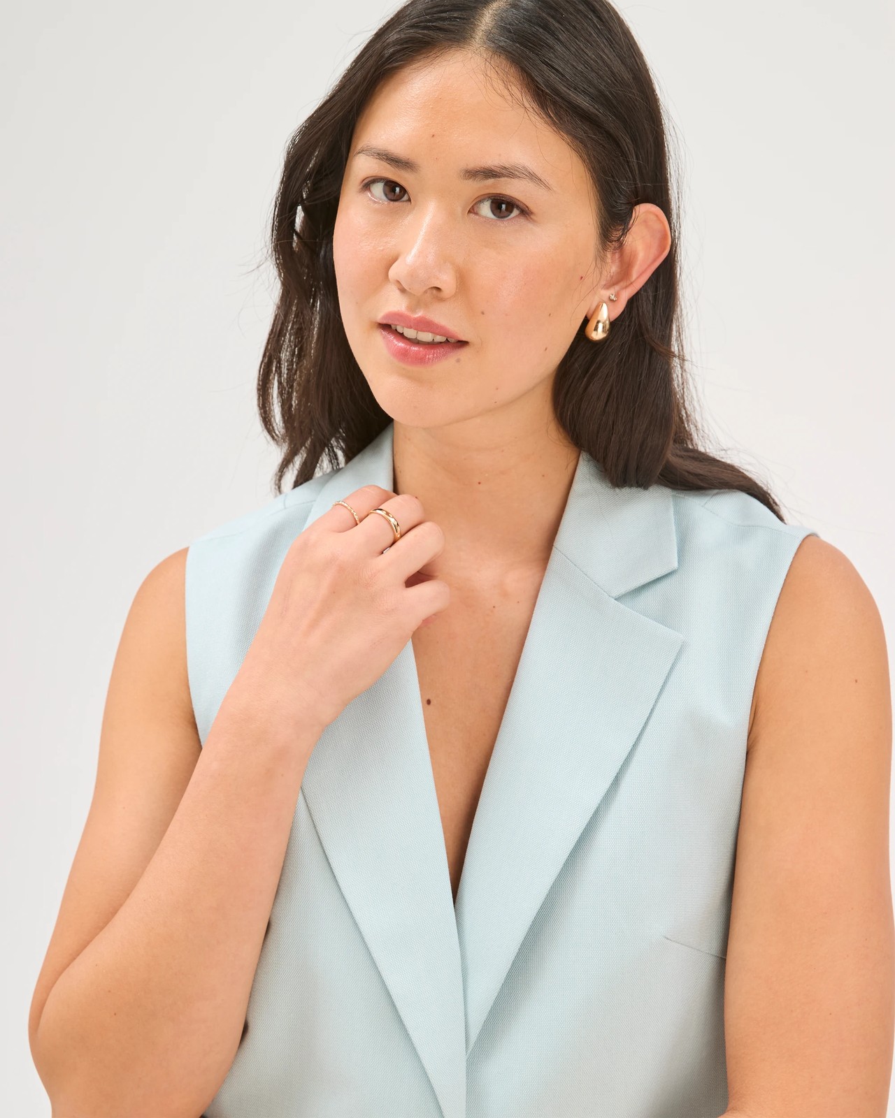Preview Textured Tailored Back V Detail Vest 3 of 5
