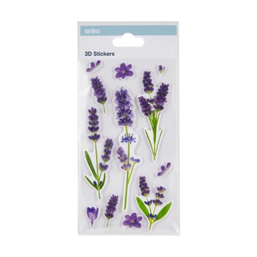 3D Stickers Sheet, Lavender - Anko