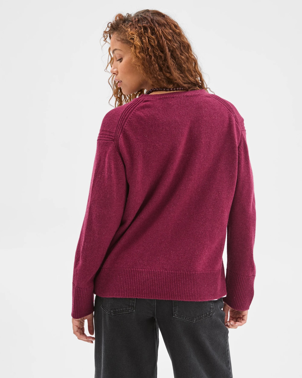 Lambswool Long Sleeve Sweater - Pansy 4 of 6