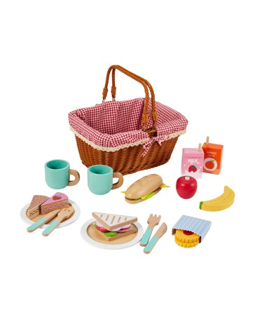 29 Piece Wooden Picnic Basket Playset