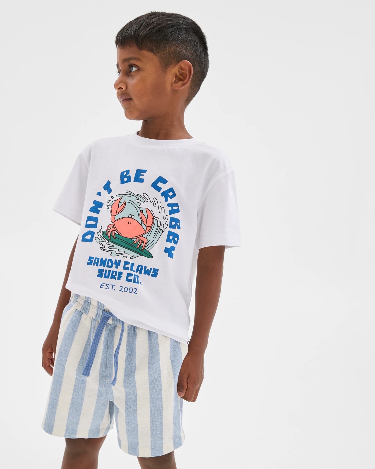 Stripe Volley Shorts - Blue + White 2 of 6
