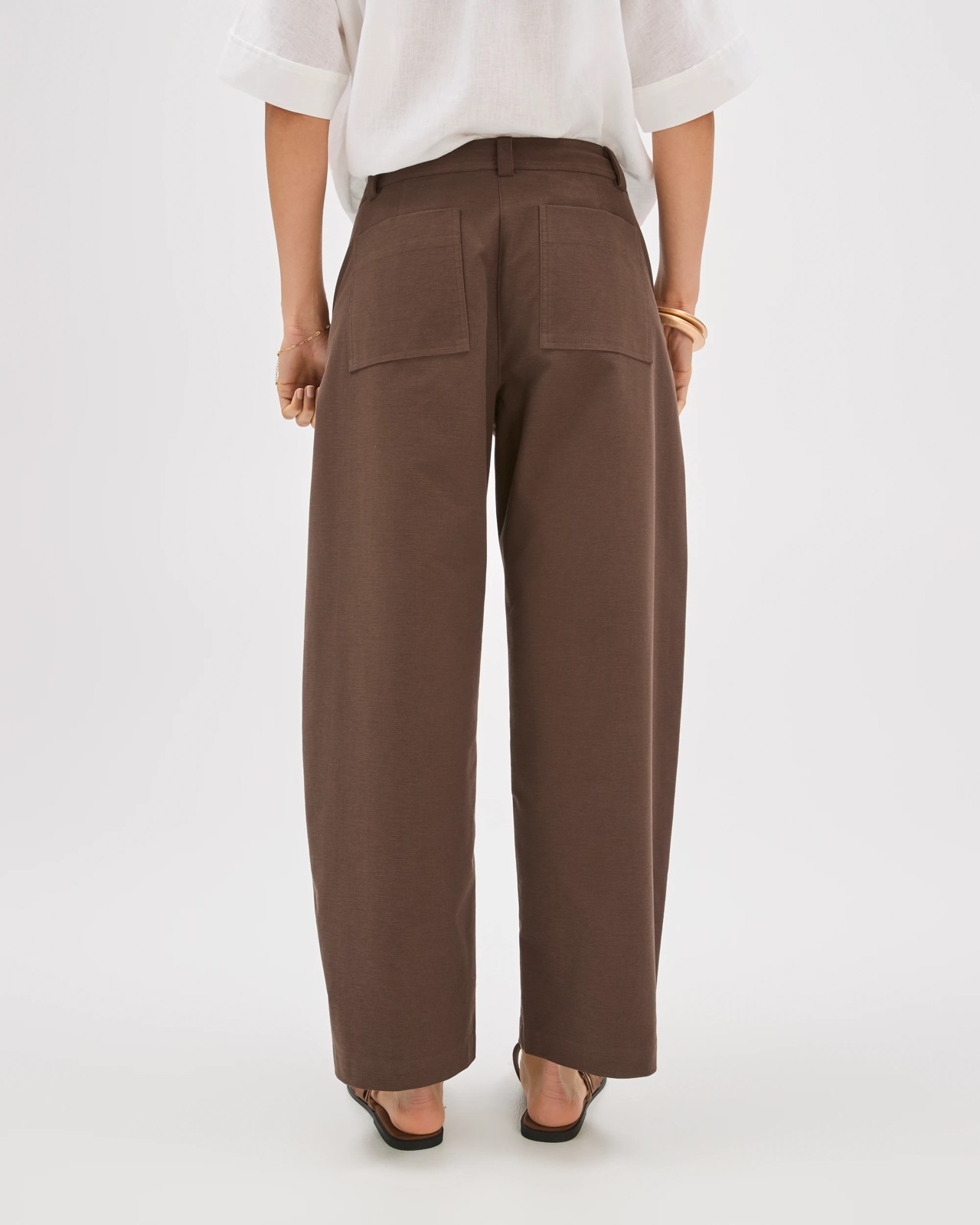 Relaxed Forward Seam Barrel Leg Pants - Coffee Bean 6 of 6