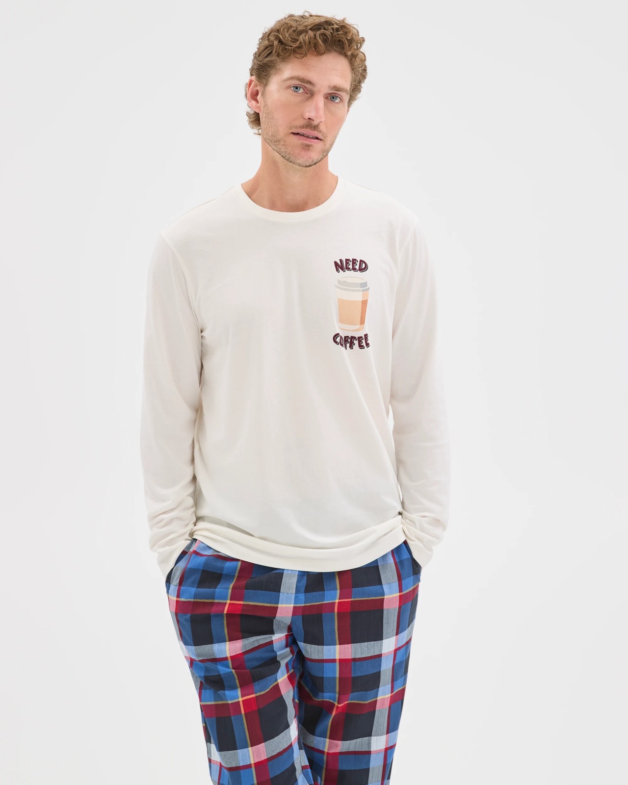 Maxx Australian Cotton Long Sleeve Sleep Top - Need Coffee 5 of 6