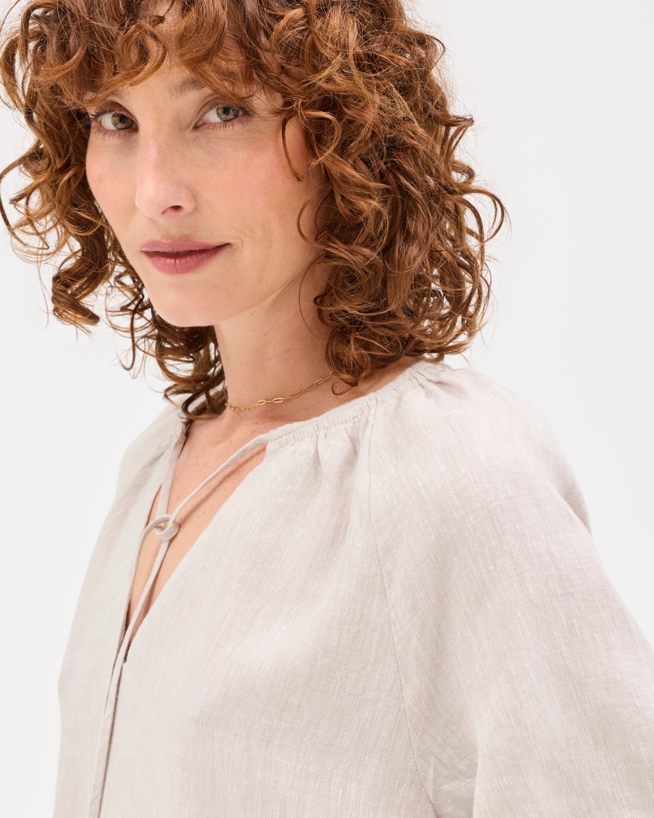 European Linen Mini Femme Dress - Flax 6 of 6