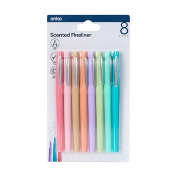 8 Pack Scented Fineliners - Anko