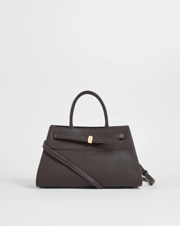 Belted Top Handle Work Tote Bag