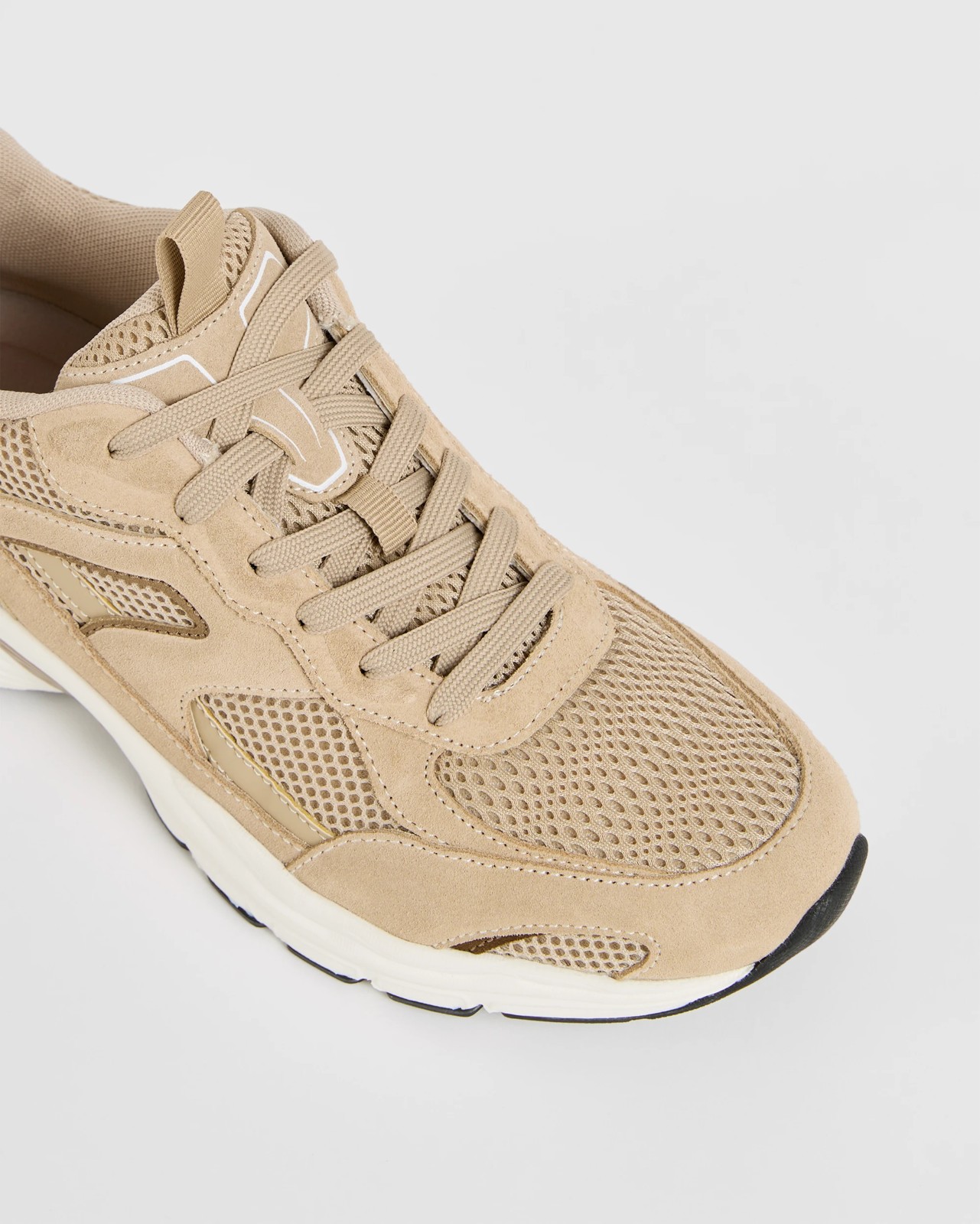 Suede and Mesh Runners - Beige 3 of 3