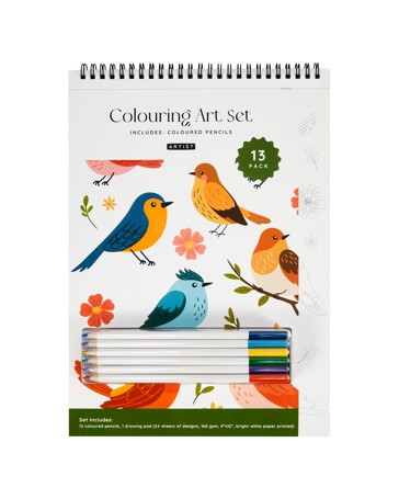 Anko 13 Pack Colouring Art Set - Birds