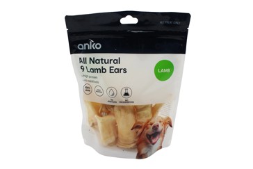 Anko 9 Pack Pet Treat All Natural Lamb Ears