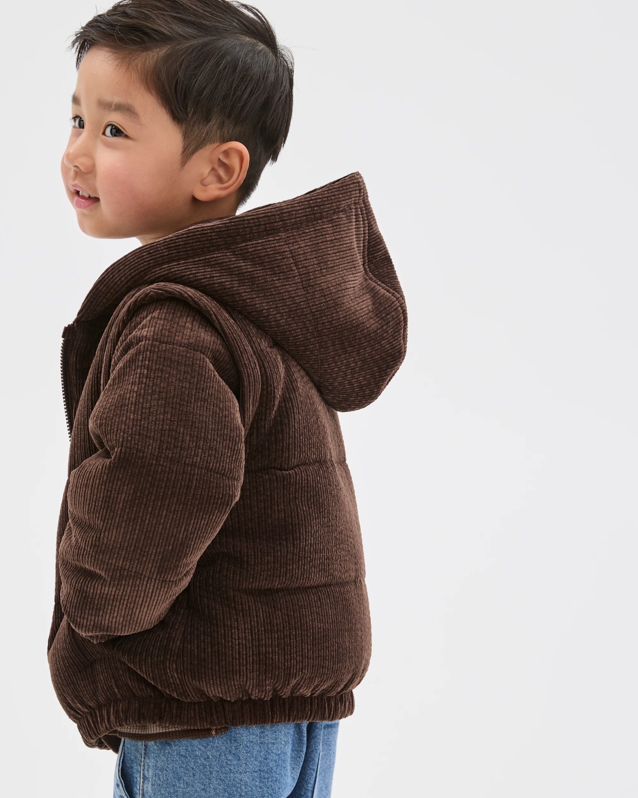 Cord Hooded Jacket with Removable Sleeves 4 of 5