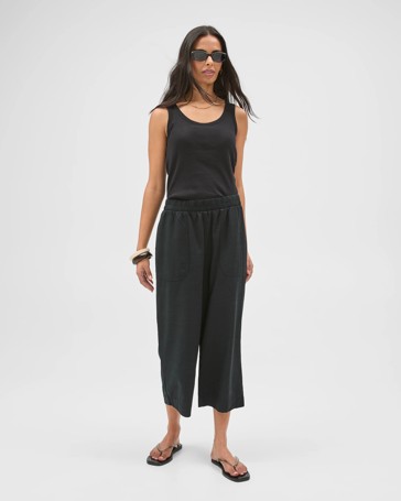 Slub Cropped Pants