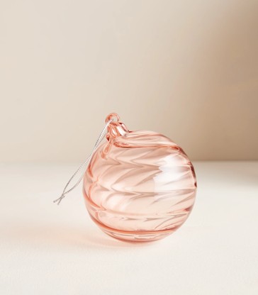 Glass Christmas Bauble Spiralled - Large