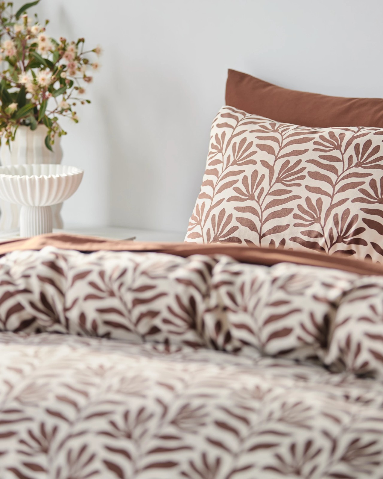 Botanical Print Australian Cotton Quilt Cover Set - Tiramisu 3 of 5