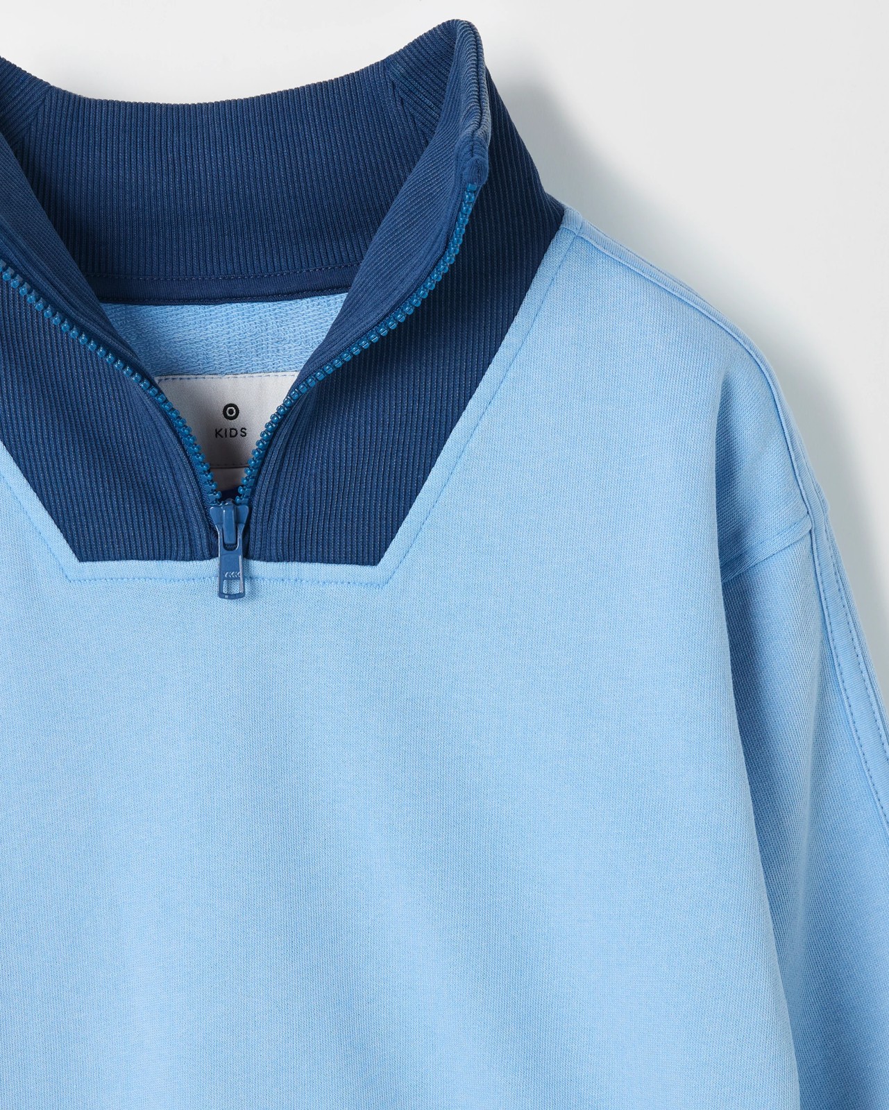 Australian Cotton 1/4 Zip Jumper & Shorts 2 Piece Set  - Washed Blue 5 of 6
