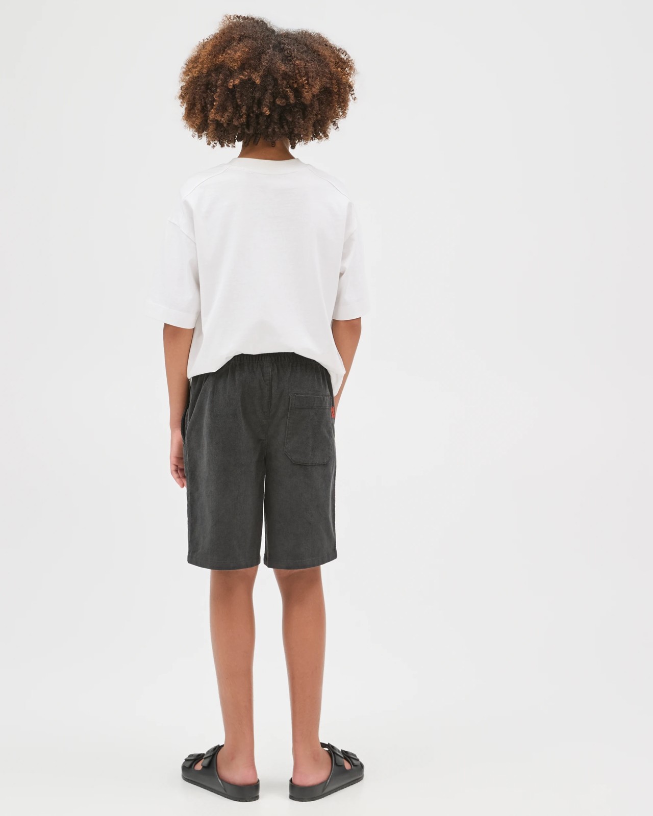 Cotton Elastic Waistband Corduroy Shorts - Phantom 4 of 6