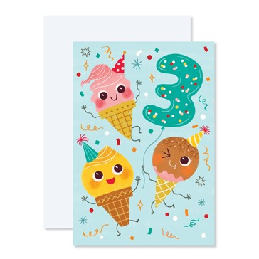 Connections from Hallmark 3rd Birthday Card - Icecreams
