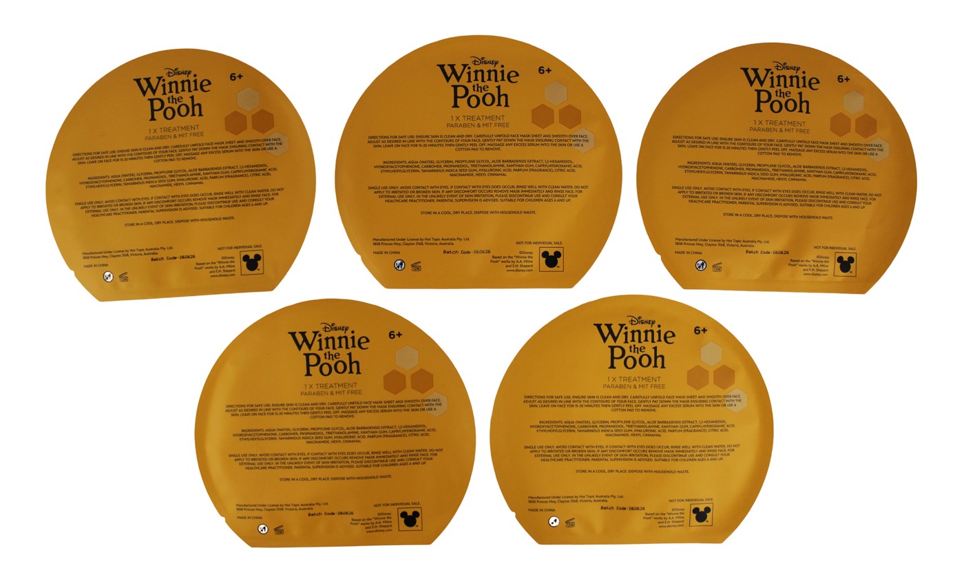 Disney Winnie the Pooh 5 Pack Face Sheet Mask Set 4 of 4
