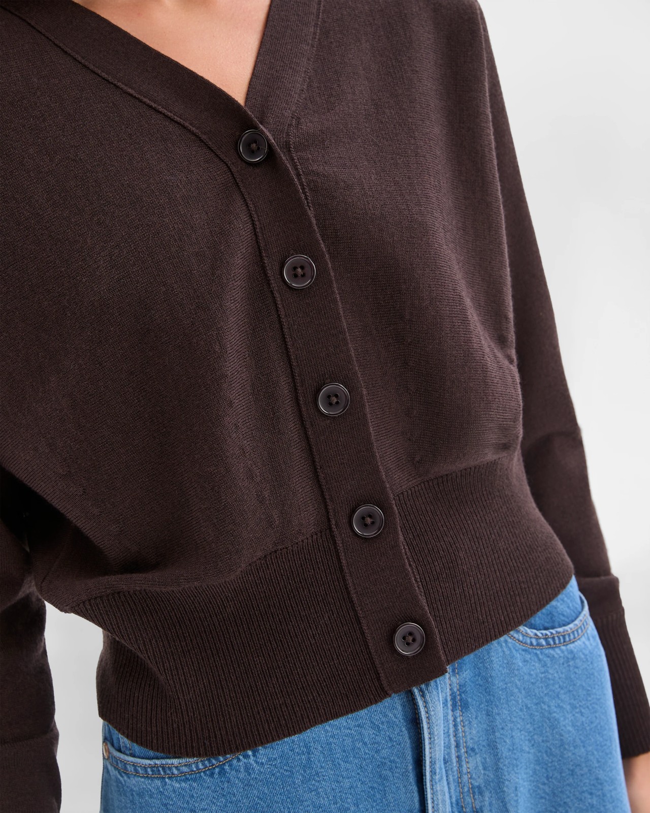 Petites Australian Merino Wool Long Raglan Sleeve Cardigan 5 of 6