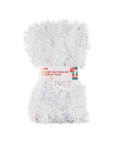 Anko 5m Light Up Iridescent Christmas Tinsel